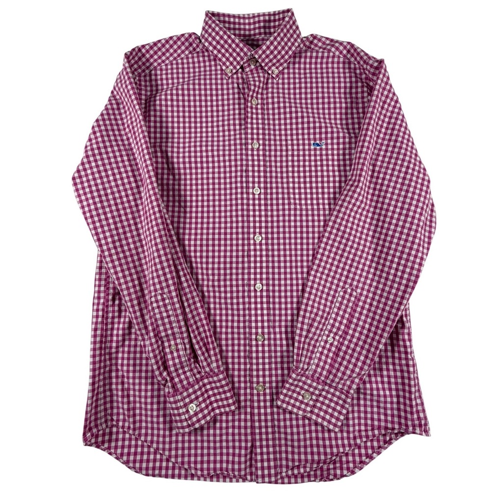 Vineyard Vines‎ Slim Fit Tucker Shirt Pink Gingham Check Mens Medium